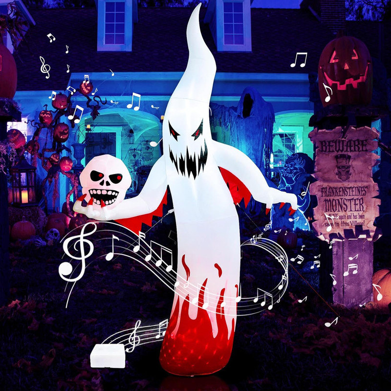 12 shops FT Halloween Inflatable Ghost12 FT Halloween Inflatable Ghost with Red Eyes B